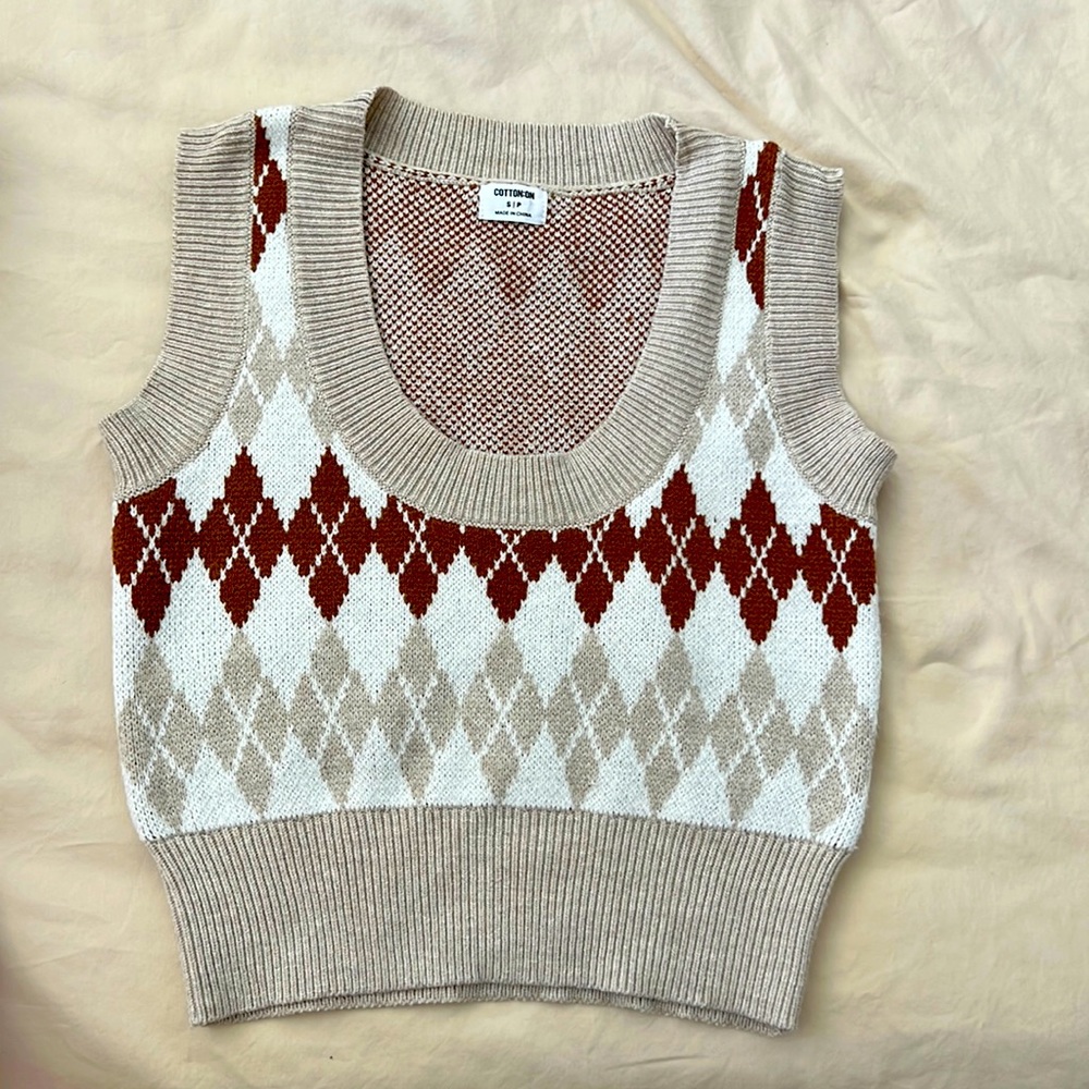 Cotton on sleeveless Herringbone vest